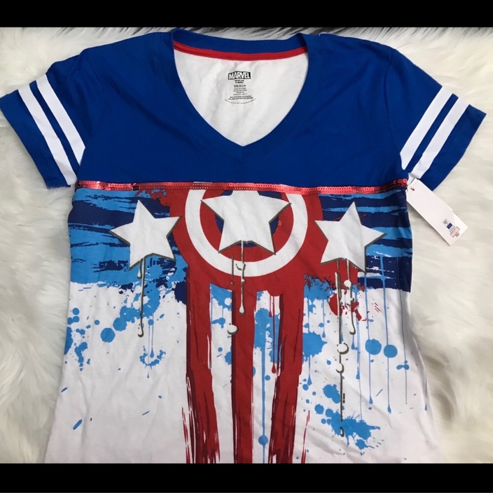 Marvel captain America v-neck size XS